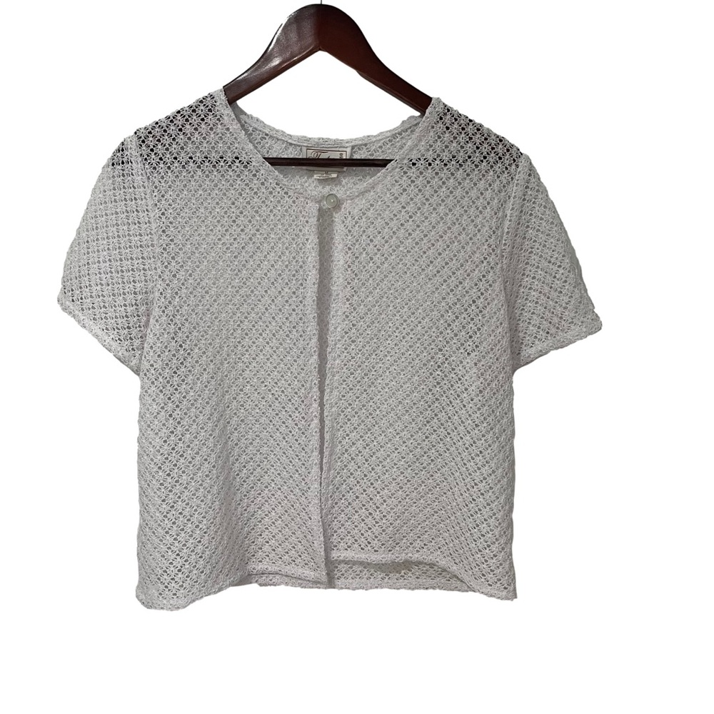 Traditions white crochet top size medium